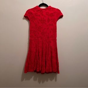 Free People Fit And Flare Dress Size Medium Red Floral